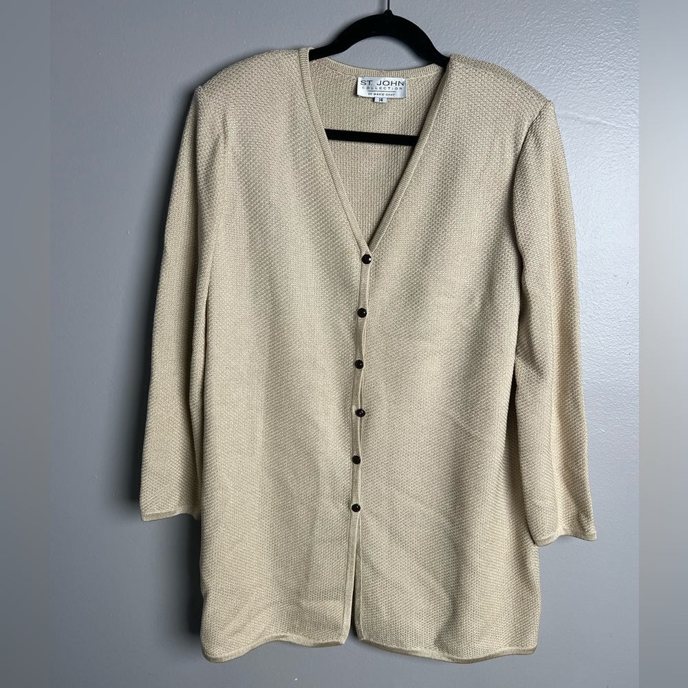 St. John Collection Marie Gray Blazer‎ Jacket- 14